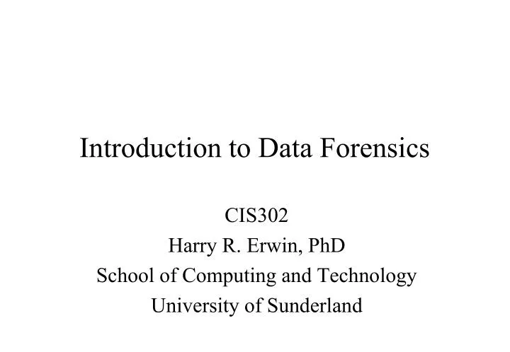 introduction to data forensics