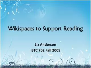 Wikispaces to Support Reading