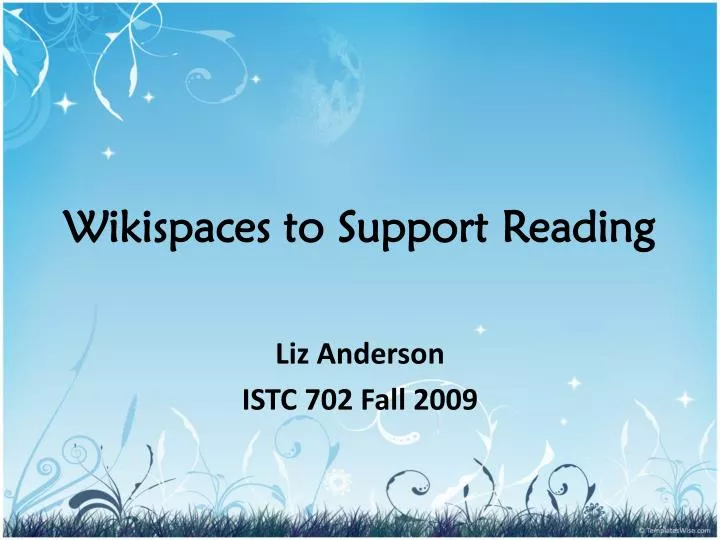 wikispaces to support reading