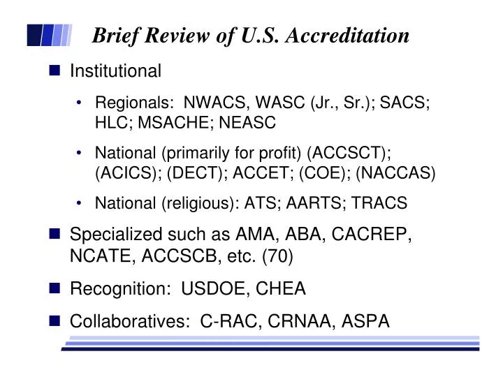 brief review of u s accreditation