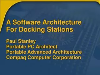 Software Docking Architecture