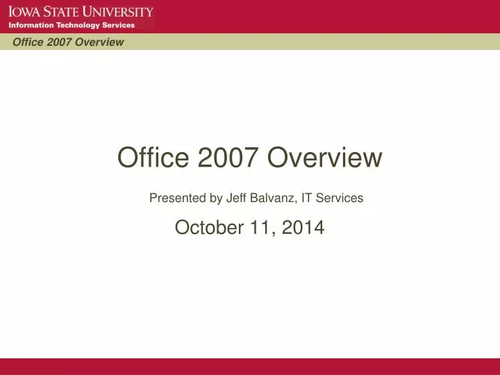 office 2007 overview