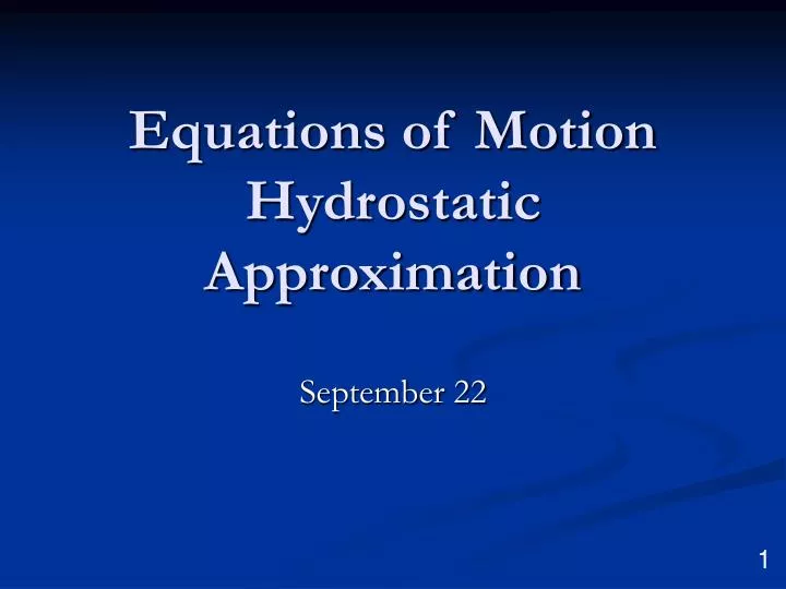 equations of motion hydrostatic approximation