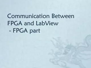 Communication Between FPGA and LabView - FPGA part