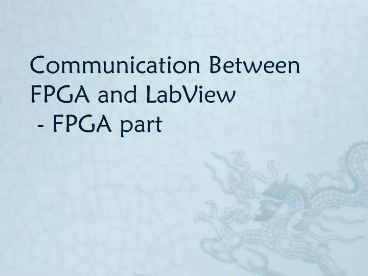 communication between fpga and labview fpga part