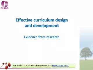 Effective curriculum design and development
