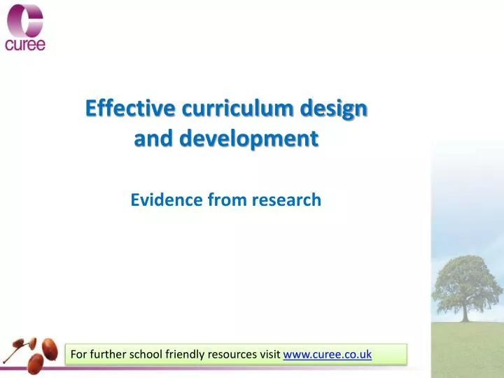 effective curriculum design and development