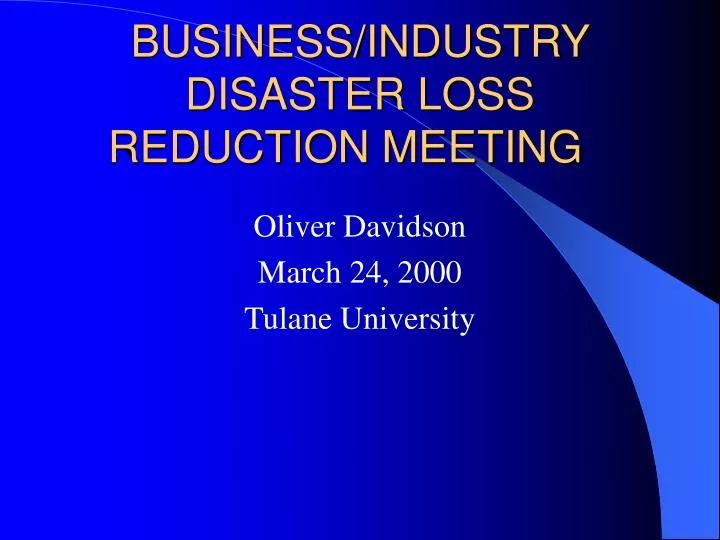 business industry disaster loss reduction meeting