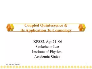 Coupled Quintessence &amp; Its Application To Cosmology