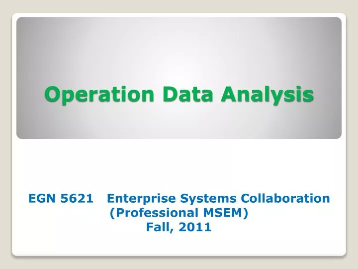 operation data analysis
