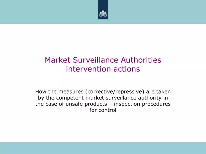 market surveillance authorities intervention actions
