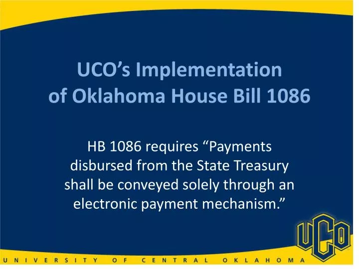 uco s implementation of oklahoma house bill 1086