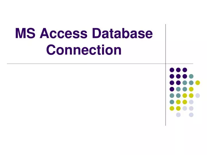 ms access database connection