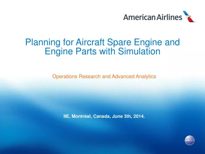 planning for aircraft spare engine and engine parts with simulation