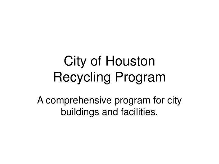 city of houston recycling program