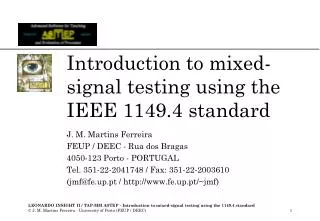 Introduction to mixed-signal testing using the IEEE 1149.4 standard
