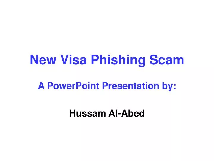 new visa phishing scam