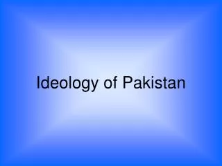 Ideology of Pakistan