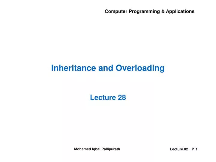 inheritance and overloading