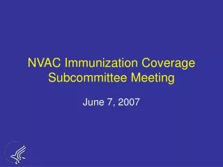 NVAC Immunization Coverage Subcommittee Meeting