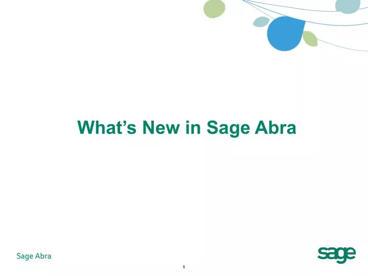 what s new in sage abra