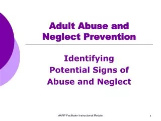 Adult Abuse and Neglect Prevention