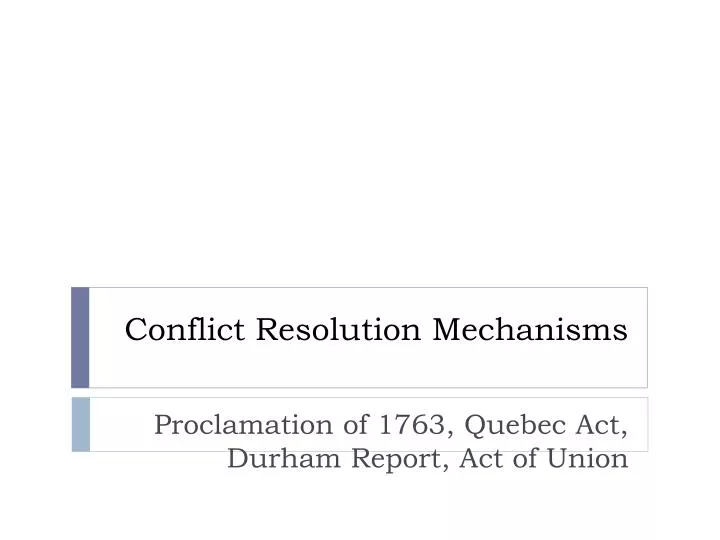 conflict resolution mechanisms