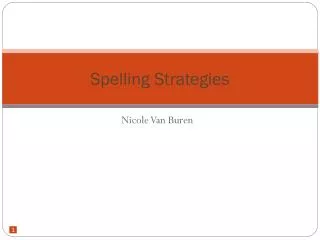 Spelling Strategies
