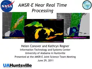 AMSR-E Near Real Time Processing