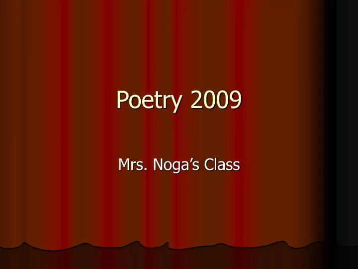 poetry 2009