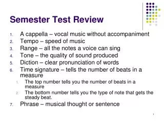Semester Test Review