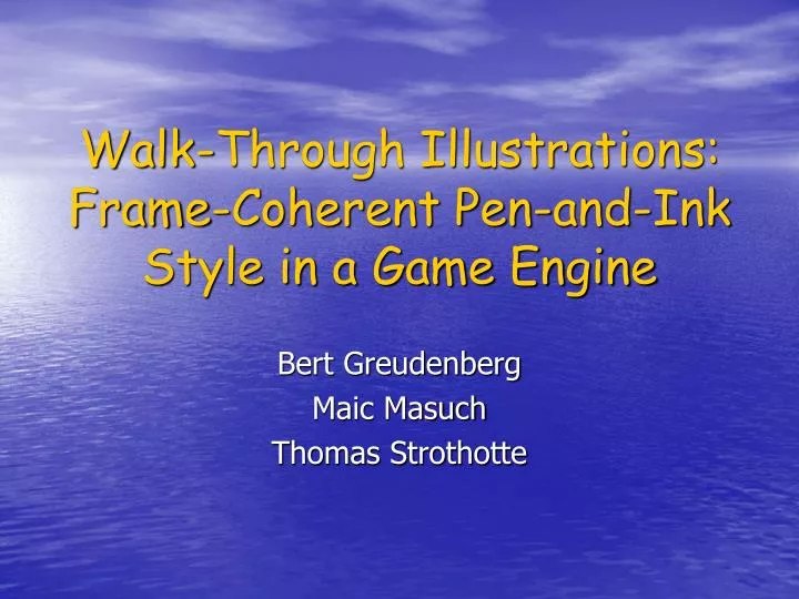 walk through illustrations frame coherent pen and ink style in a game engine