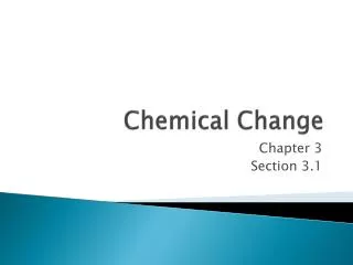 Chemical Change