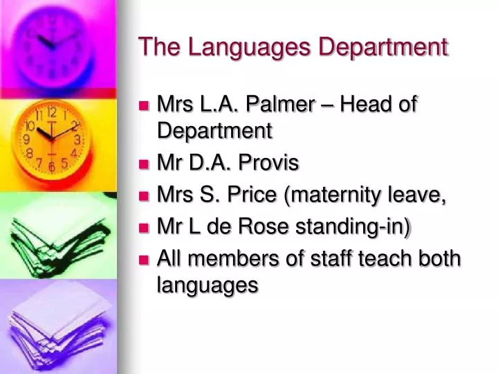 the languages department
