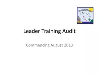 Leader Training Audit