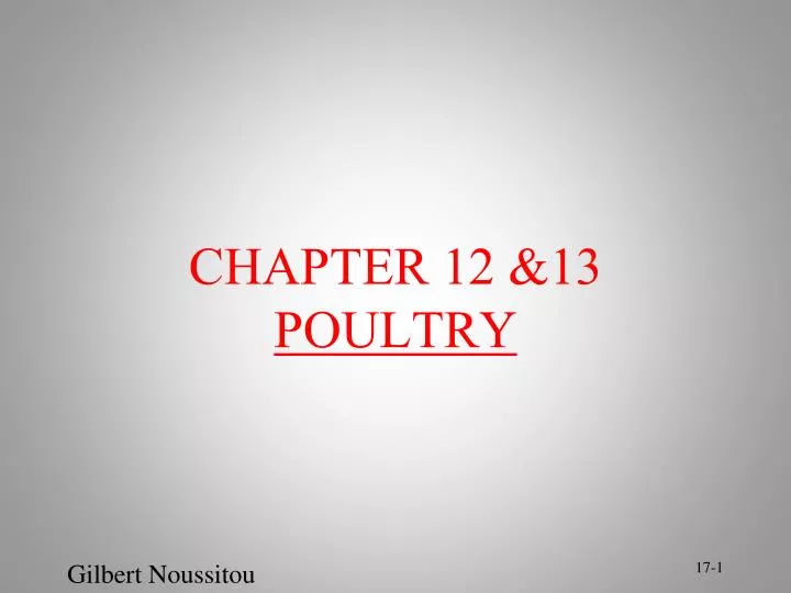 chapter 12 13 poultry