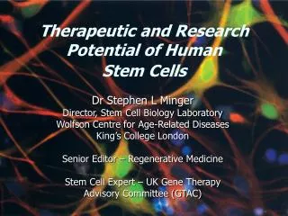 Therapeutic and Research Potential of Human Stem Cells