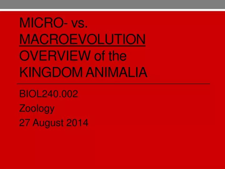 micro vs macroevolution overview of the kingdom animalia