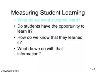 Measuring Student Learning