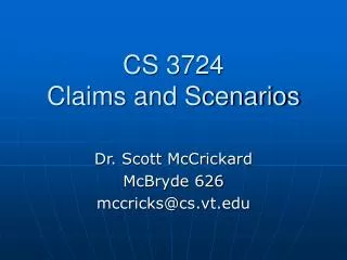 CS 3724 Claims and Scenarios