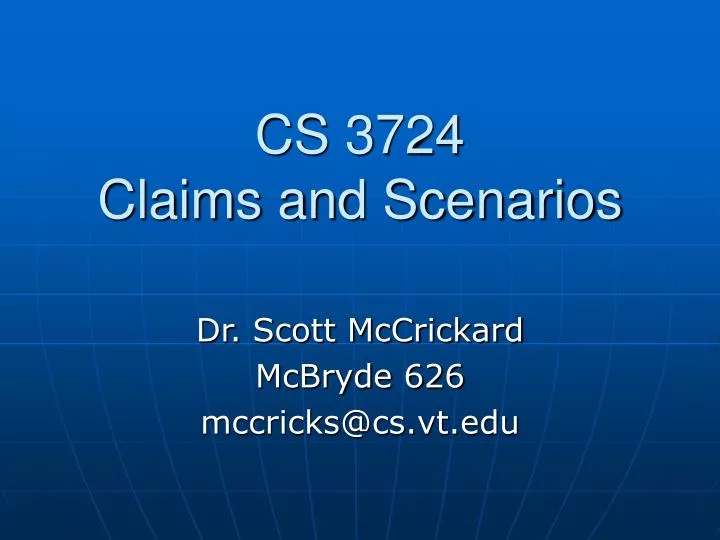 cs 3724 claims and scenarios