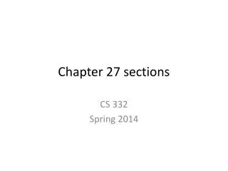 Chapter 27 sections