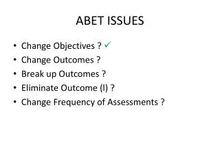 ABET ISSUES