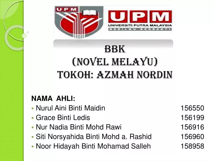 bbk novel melayu tokoh azmah nordin