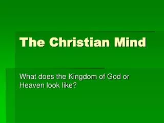 The Christian Mind