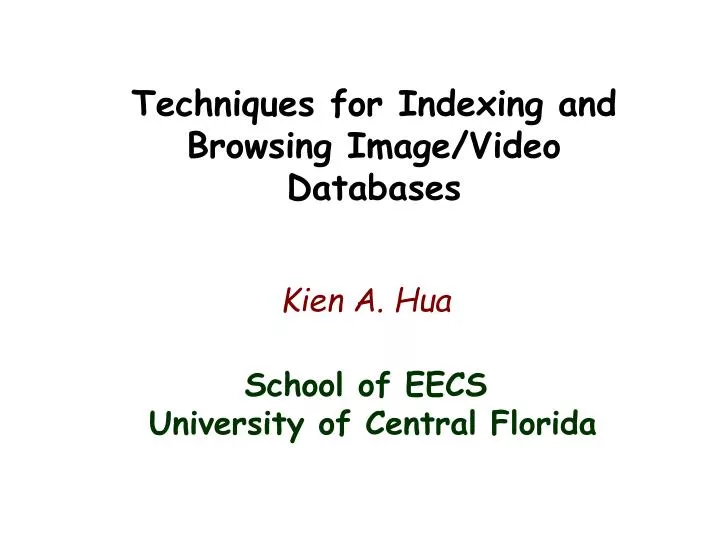 techniques for indexing and browsing image video databases