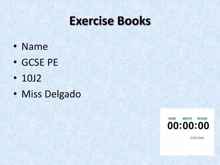 exercise books