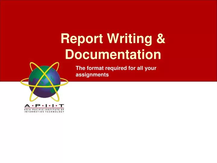report writing documentation