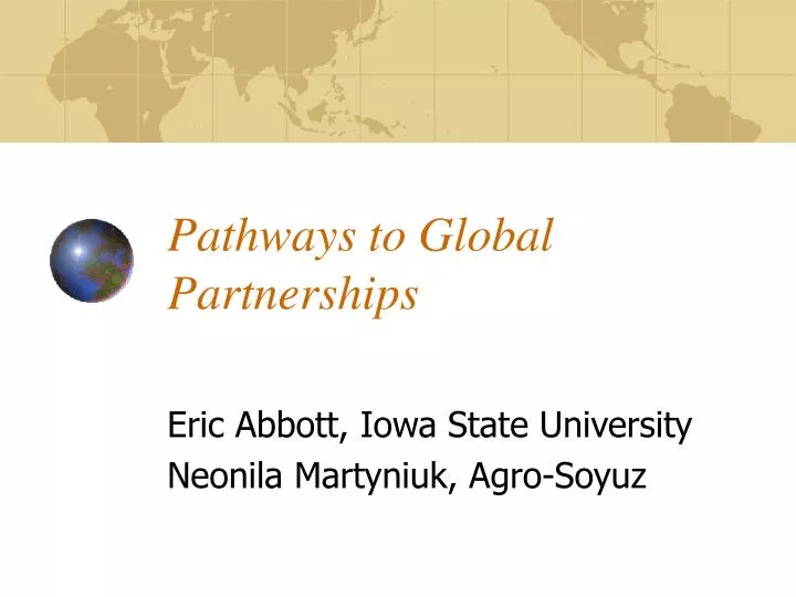 pathways to global partnerships