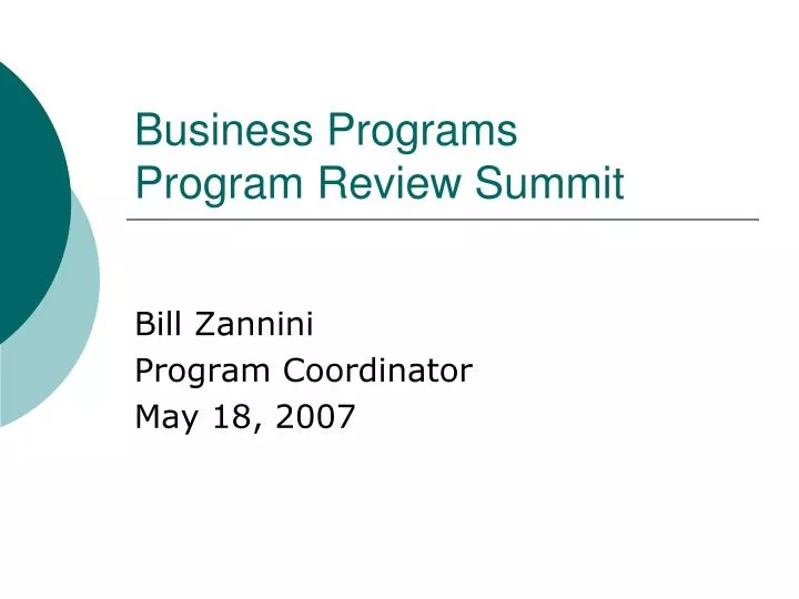 business programs program review summit